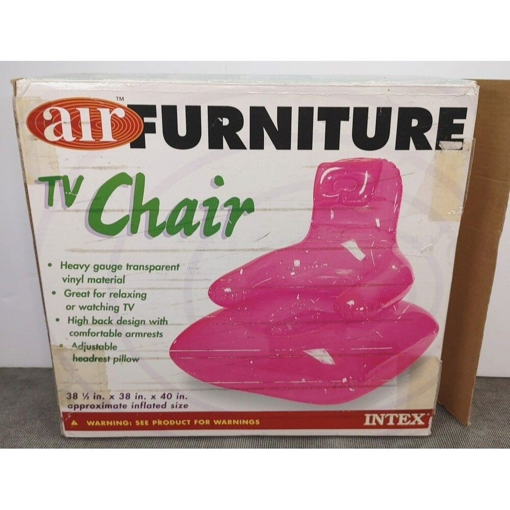 Vintage Intex Air Furniture TV Chair 1998 New Open Box HOT PINK